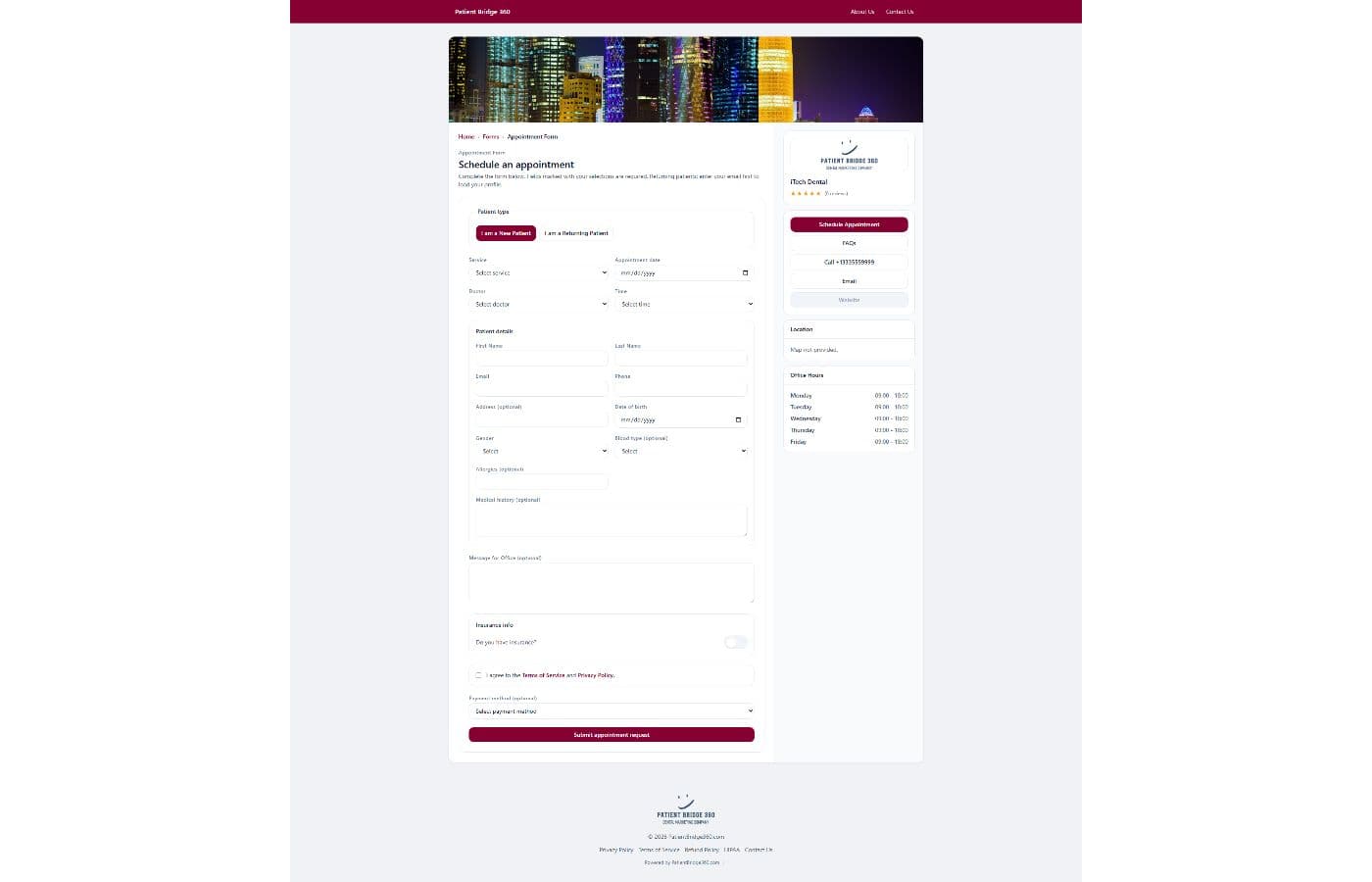 Public booking form